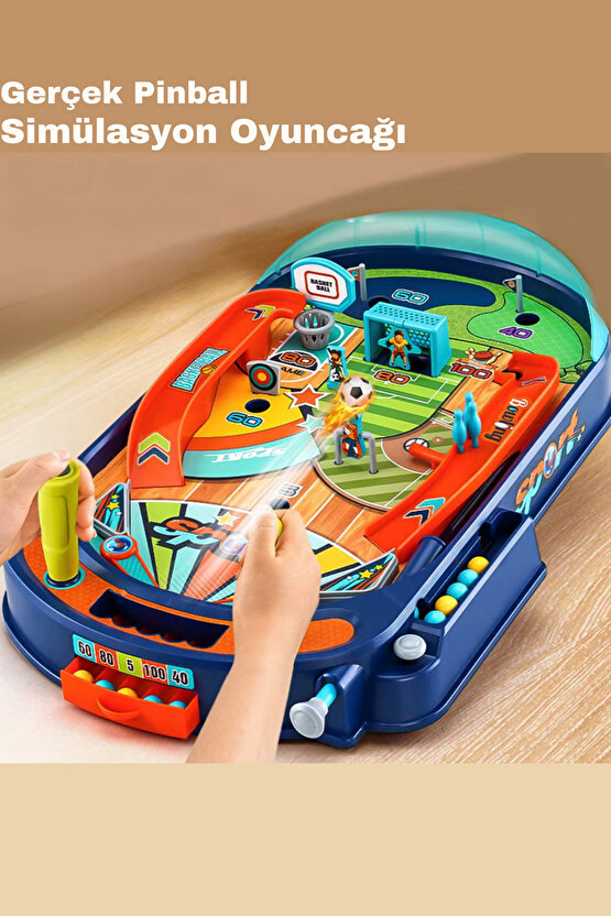 Oyuncak Mini Langırt Oyun Masası Gerçekçi Pinball 2-4 Oyunculu