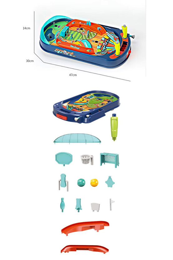 Oyuncak Mini Langırt Oyun Masası Gerçekçi Pinball 2-4 Oyunculu