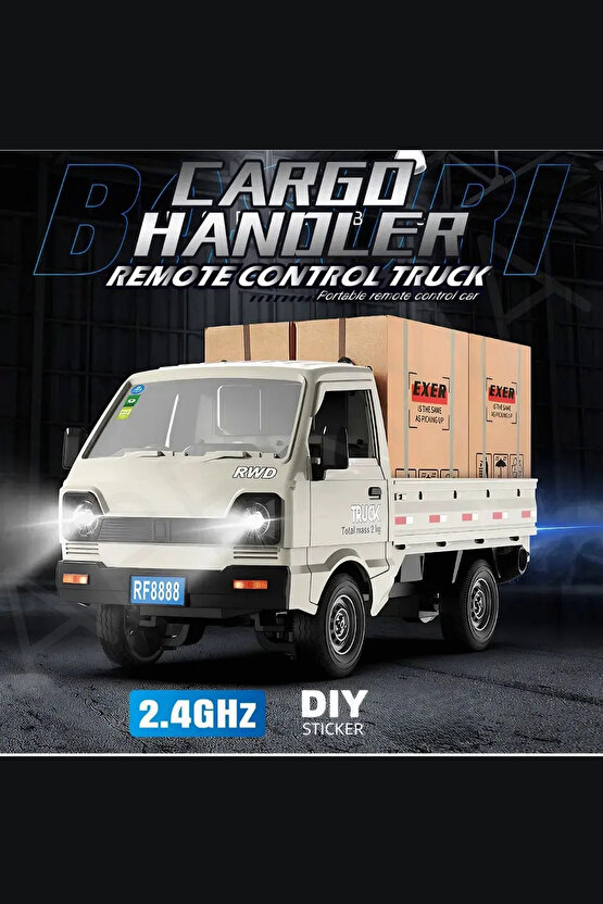 Oyuncak 2.4GHz Uzaktan Kumandalı Sesli Işıklı Şarjlı Buhar Atan Kapıları Açılan Rc Kamyonet