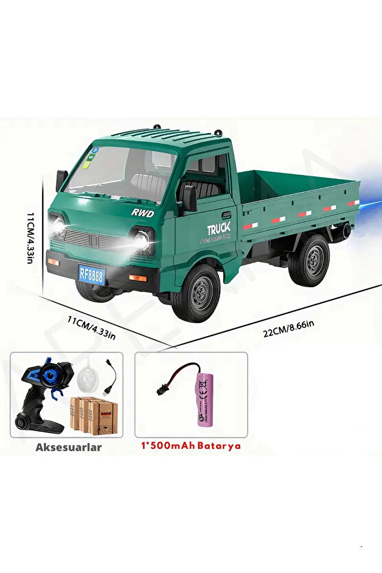 Oyuncak 2.4GHz Uzaktan Kumandalı Sesli Işıklı Şarjlı Buhar Atan Kapıları Açılan Rc Kamyonet