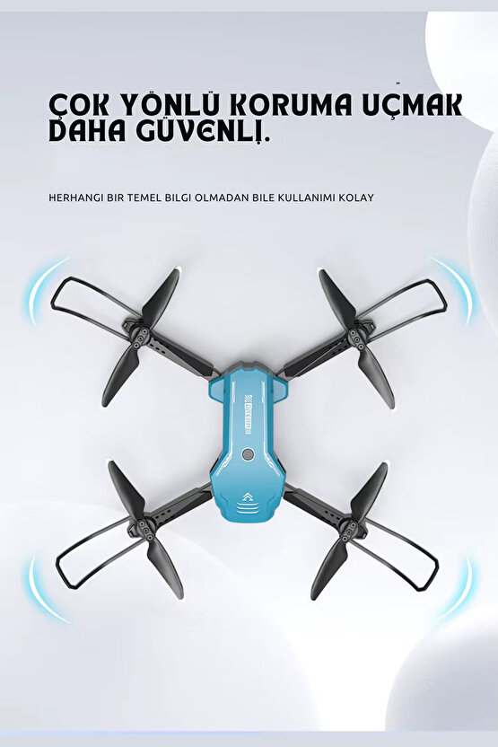 2.4G Uzaktan Kumandalı Wifi HD Kameralı Şarjlı Full Fonksiyon Katlanabilir Drone APP Kontrollü Dron