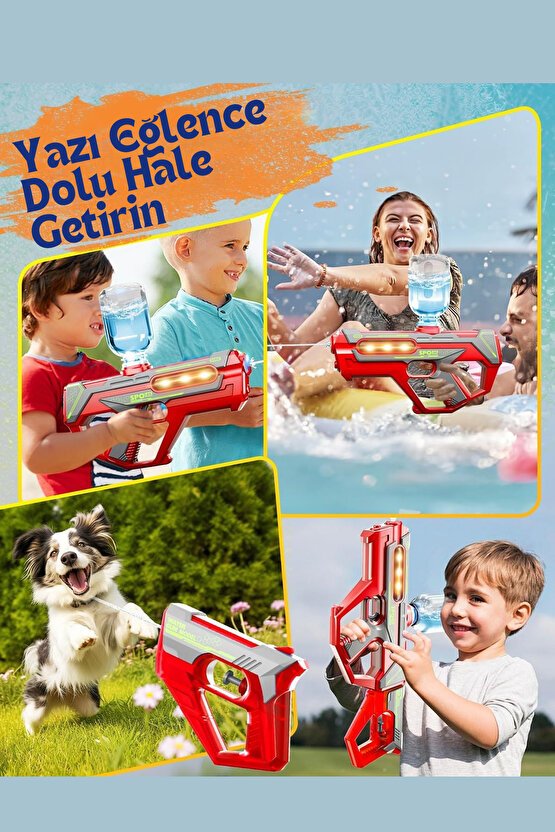 Oyuncak Şarjlı Ledli Işıklı Su Tabancası ve Tüfek 2IN1