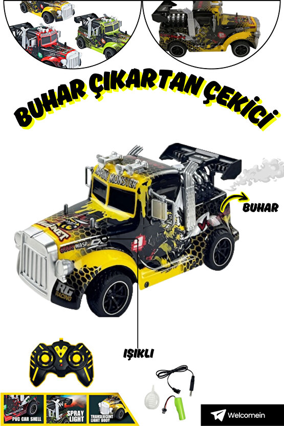 Uzaktan Kumandalı Full Fonksiyon Işıklı Buhar Çıkartan Çekici Tır Kafası Kumandalı Araç