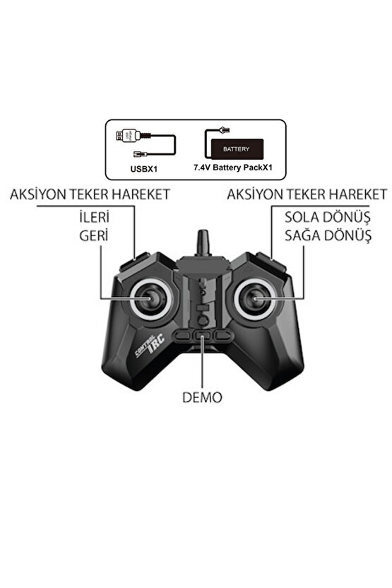 Uzaktan Kumandalı Full Fonksiyon Şarjlı 2.4ghz 6 Teker Kamyon Kepçe Kazıcı 3 Yaş