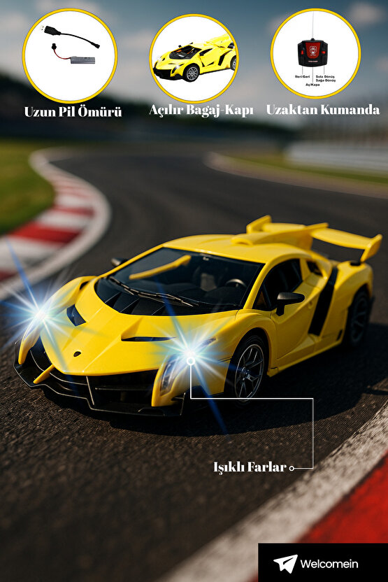 Uzaktan Kumandalı Full Fonksiyon Şarjlı 1:18 Kapı Ve Bagajı Açılan Araba Hız ve Spor Kumandalı Araba