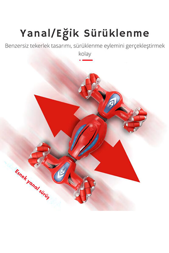 Oyuncak Bilekten Kontrollü Şarjlı 2.4G Işıklı Ve Müzikli Bileklik Kumandalı Akrobat Araba