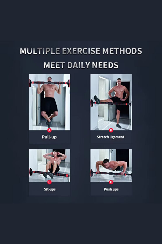 Yeni Nesil Güvenli ve Kayma Yapmaz 92-120 cm Koridor ve Kapı Barfiks Demiri Barfix Çubuğu