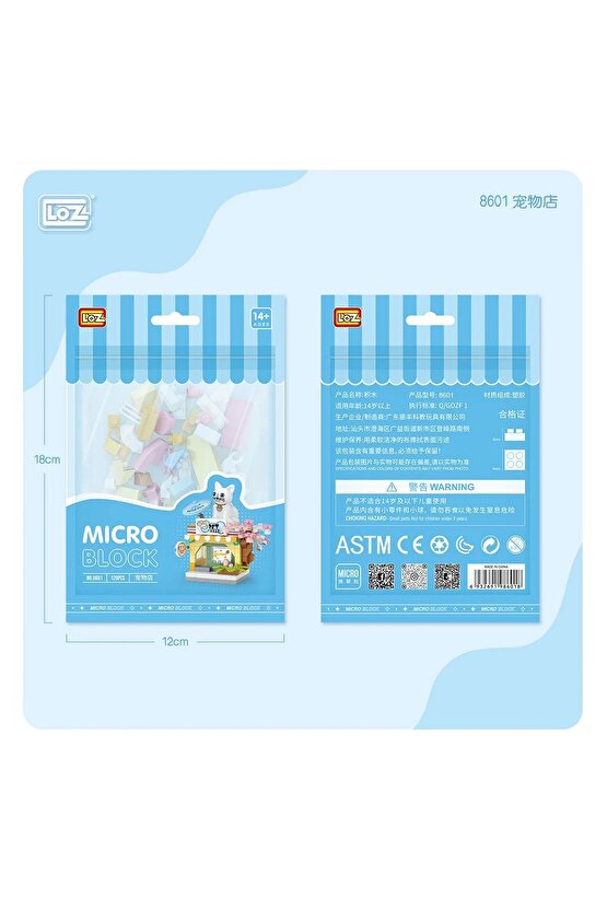 120 Parça LOZ Blok Oyuncak Mini Pet Dükkanı Pet Shop