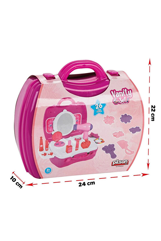 Oyuncak Aksesuarlı Çantalı 21 Parça Makyaj Seti