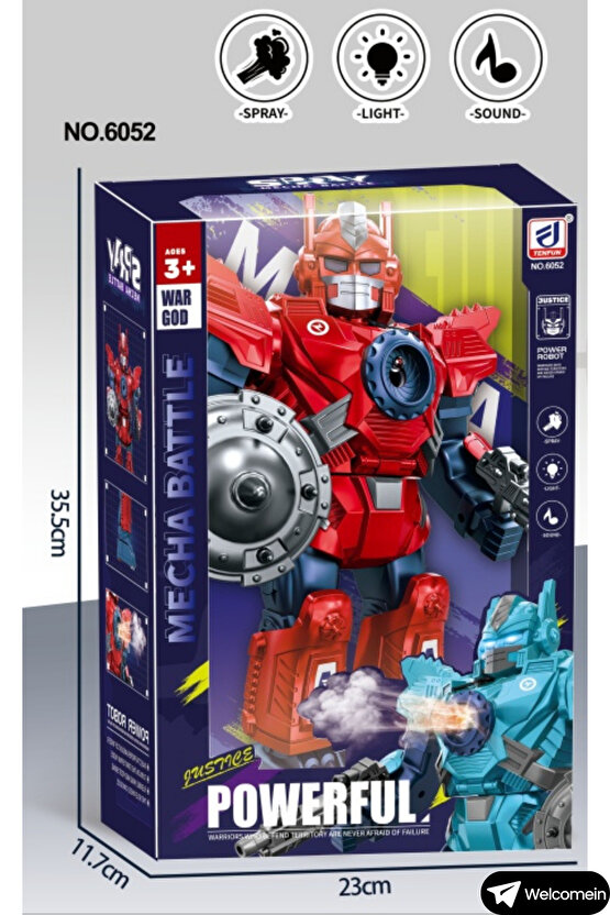 Oyuncak İnteraktif Pilli Robot Işıklı Müzikli Sesli Dans Eden Buhar Çıkartan Disk Atan Roket Atan