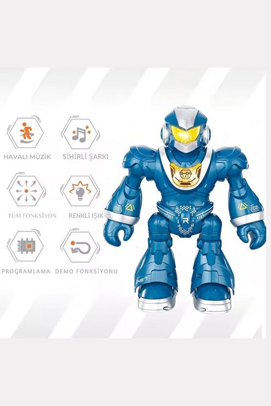 Uzaktan Kumandalı Full Fonksiyon Işıklı Ve Sesli Dansçı İnteraktif Pilli Robot 25 cm +3 Yaş