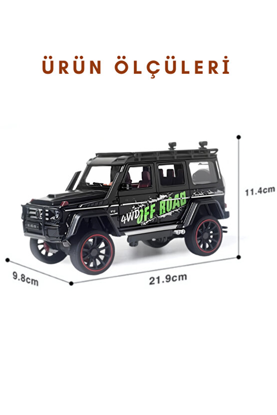 Çek-Bırak Lüks G Kasa Buhar Çıkaran Sesli Işıklı Kapıları ve Bagajı Açılabilen Oyuncak Araç Die-Cast