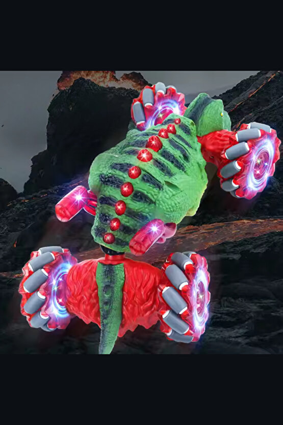 Oyuncak 4x4 2.4g Uzaktan Kumandalı Dinazor Akrobat Araba Bilekten Kontrol Şarjlı Çift Kumandalı