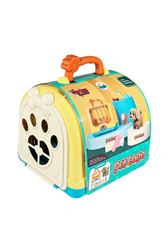 Sesli Yürüyen Peluş Köpek Taşıma Çantalı Aksesuarlı Tasmalı Köpek Aksesuarı Fonksiyonlu 1+ Yaş