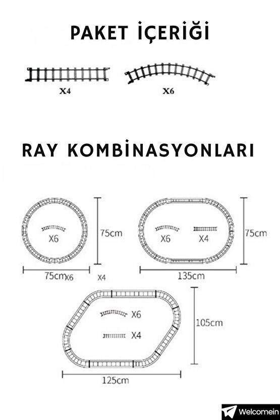 Oyuncak Işıklı ve Sesli Buhar Çıkartan 15 Parça Tren Set Buharlı Tren