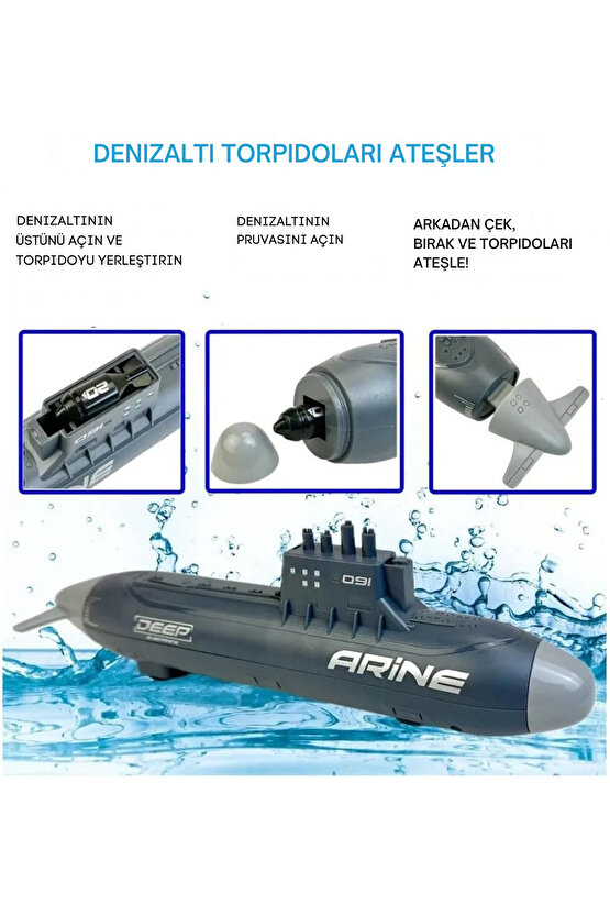 Oyuncak Roket Atan Savaş Denizaltı Çek Fırlat Roket Atar