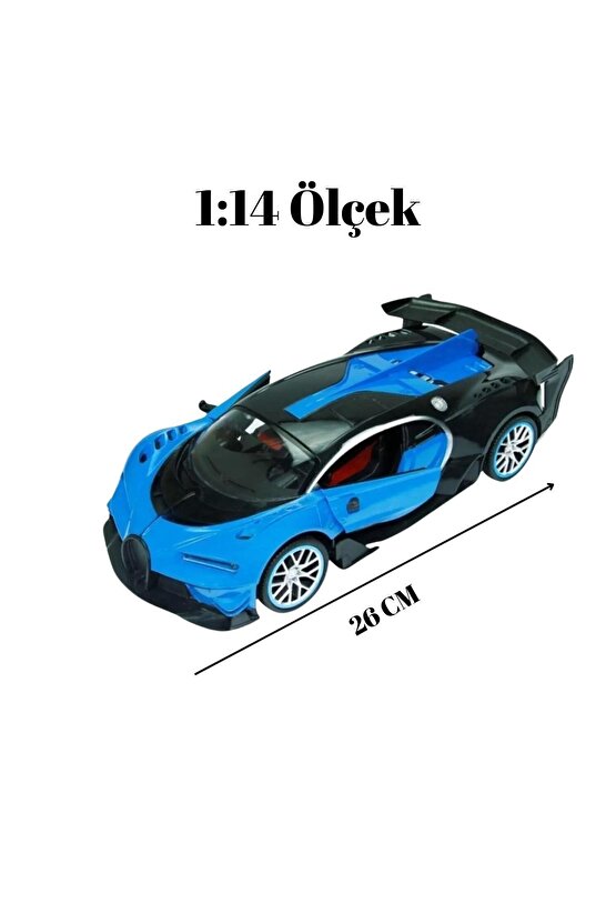Oyuncak Uzaktan Kumandalı Şarjlı Işıklı Yarış Arabası Kapıları Açılıp Kapanabilen 1:14 26 cm