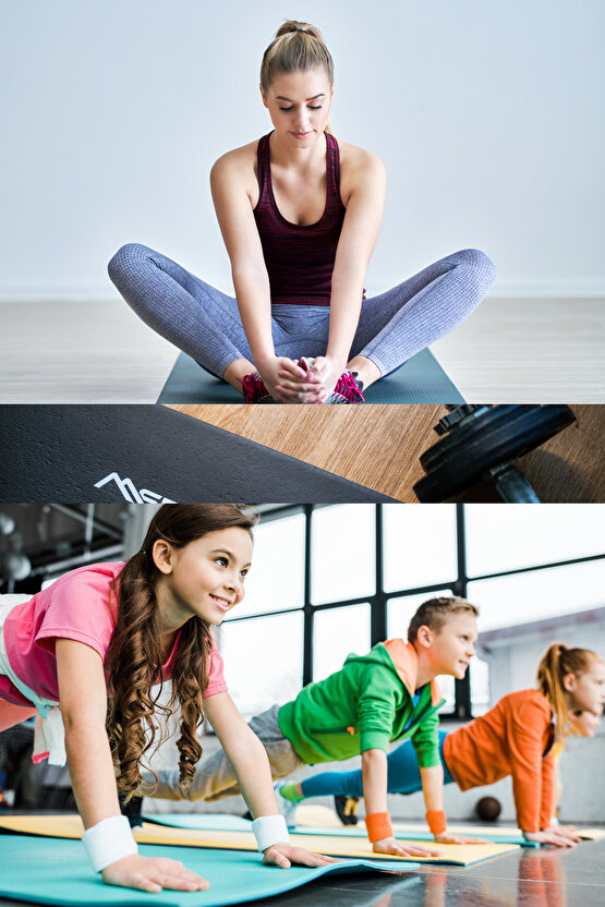 Pilates Yoga Aerobik Fitness Matı 16mm 60*180 cm MERCEDES DESEN Spor Matı Çift Taraflı