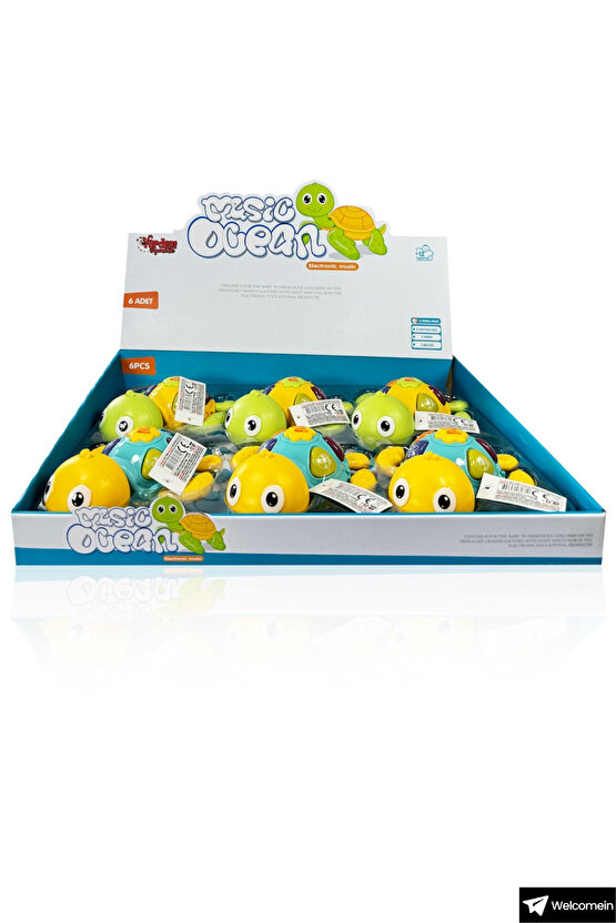 Oyuncak Işıklı ve Sesli 5 Farklı Hayvan Sesi Melodi ve Ninni Çalan Eğitici Kaplumbağa Bebek Piyanosu