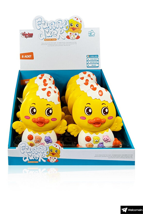 Oyuncak Işıklı ve Müzikli 3 Modlu 4 Farklı Hayvan Sesi ve Melodi Çalan Eğitici Tırtıl Ördek Piyanosu