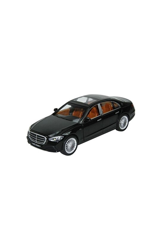 Kutulu Koleksiyonluk Çek Bırak 1:22 Sesli ve Işıklı Oyuncak Metal Mercedes S Class Araba Hediyelik