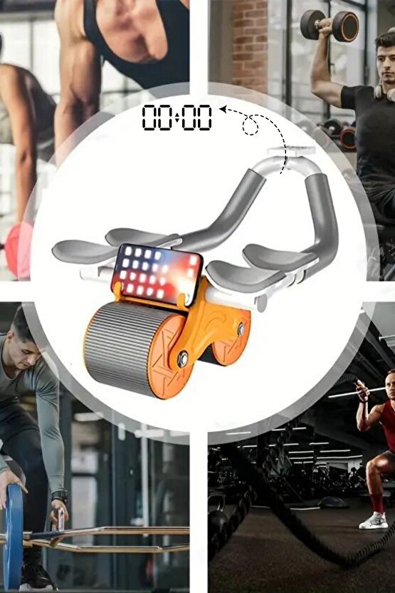 Dijital Ekran Çek-Bırak Spor Aleti Dirsek Destekli Mekik Aleti Karın Egzersiz Aleti Fitness Kardiyo