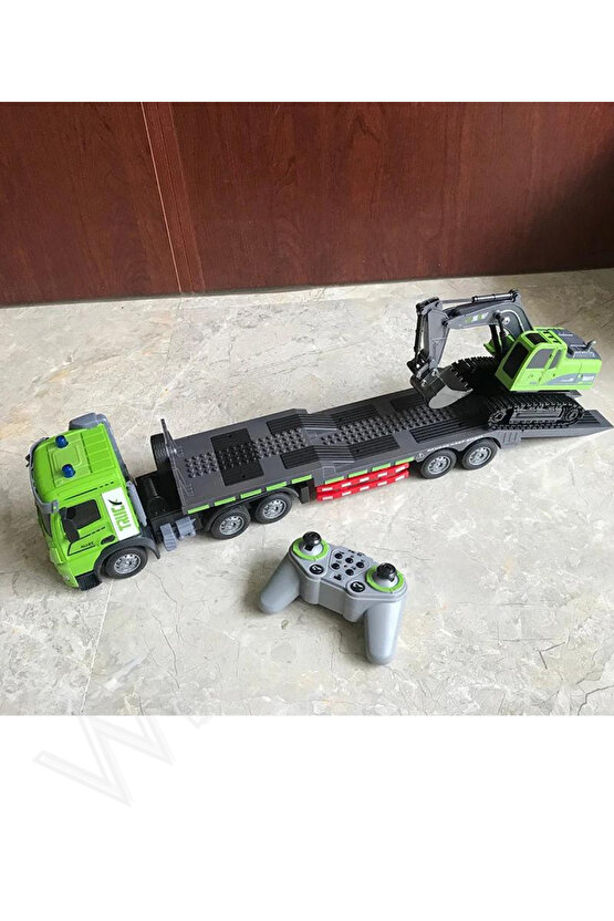 Oyuncak 2.4GHz Full Fonksiyon Uzaktan Kumandalı 1:12 Ölçek Işıklı ve Sesli Şarjlı Kepçe ve Tır