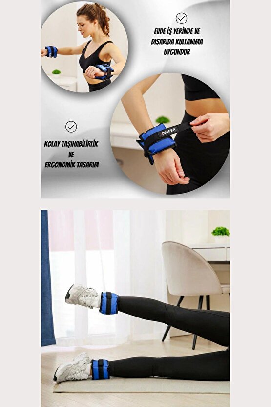 Cosfer El ve Ayak Ağırlığı Taşıma Çantası ile Fitness Kardiyo Kondisyon Fizik Tedavi