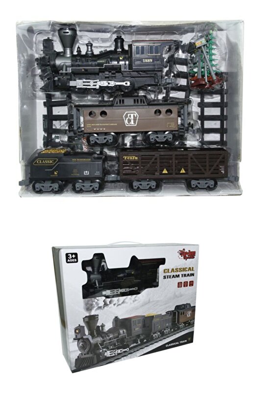 Oyuncak Sesli Ve Işıklı Buhar Atan 30 Parça Classic Klasik Buharlı Tren Seti