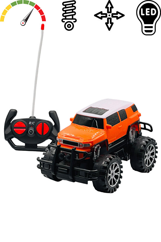 Oyuncak 1:18 Uzaktan Kumandalı Şarjlı Super Suvs Rock Crawler Işıklı Araba