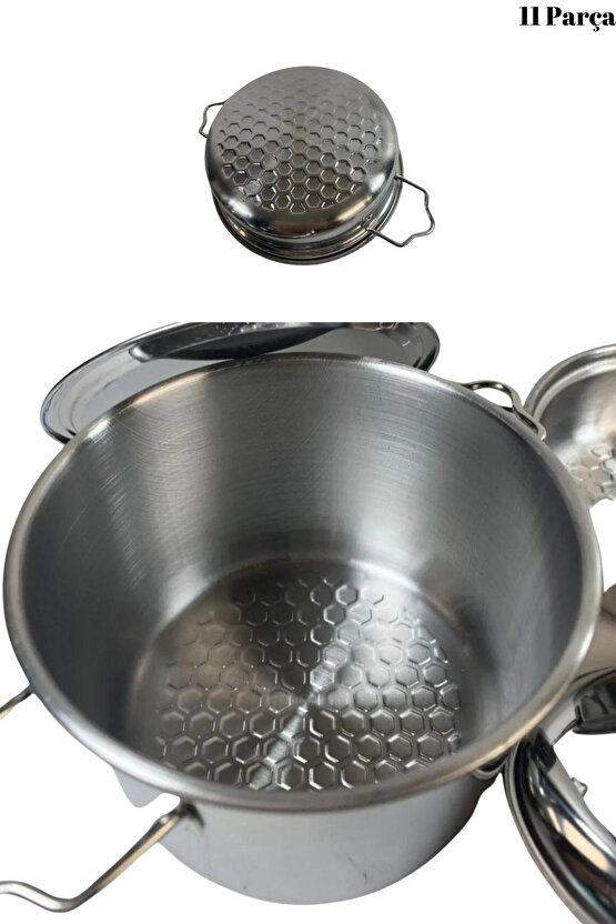 Oyuncak 11 Parça Metal Emaye Tencere Ve Tava Seti Paslanmaz Tava