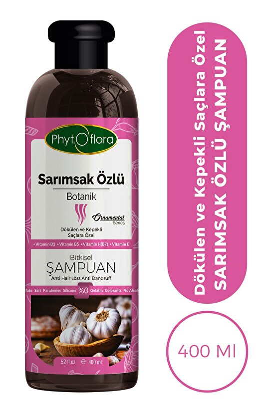 Tuzsuz Yağlı Ve Dökülen Ve Kepekli Saçlara Özel Sarımsak Özlü Bitkisel Şampuan