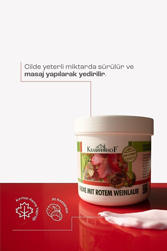 Kırmızı Asma Yaprağı Kremi 250 ml X 2 Adet