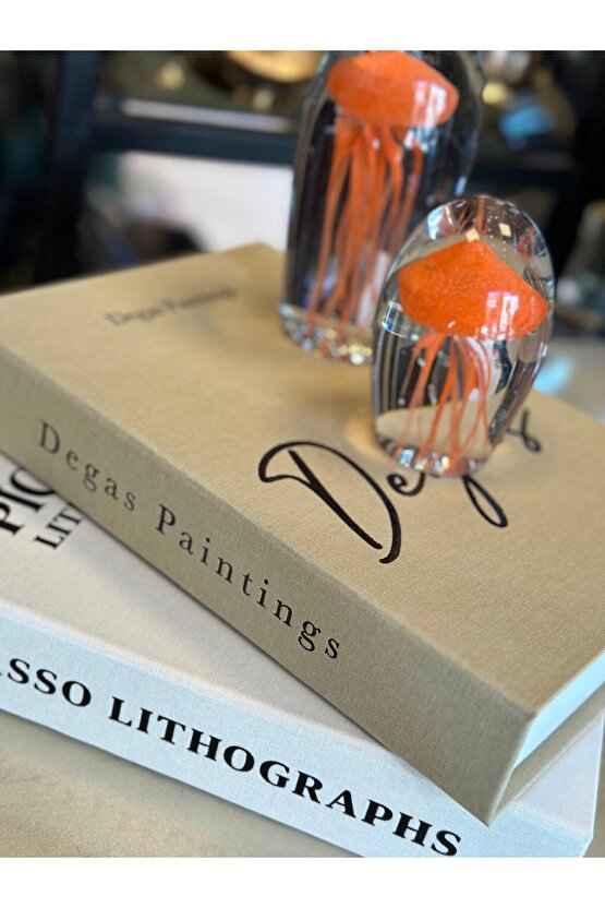 Kumaş Kaplı 2’li Dekoratif Kitap Kutu Set Degas Rodin