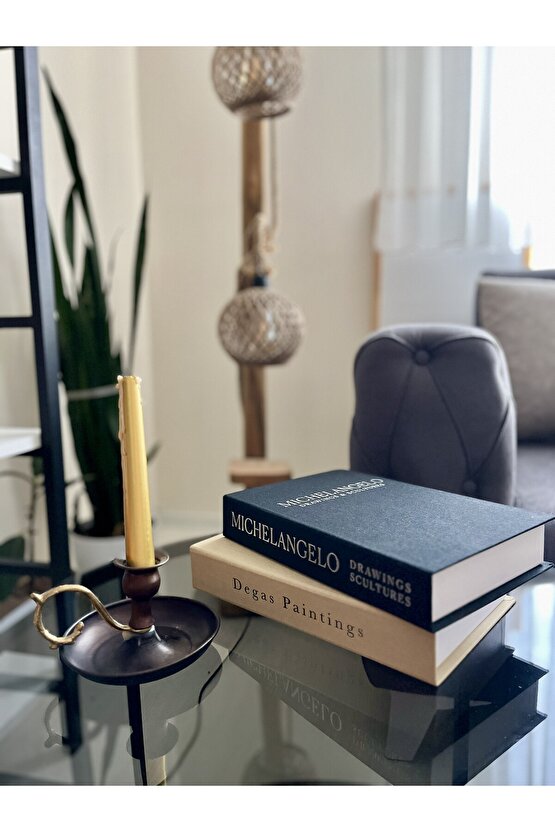 2Lİ KUMAŞ KAPLI DEKORATİF KİTAP KUTUSU SETİ BEJ VE SİYAH