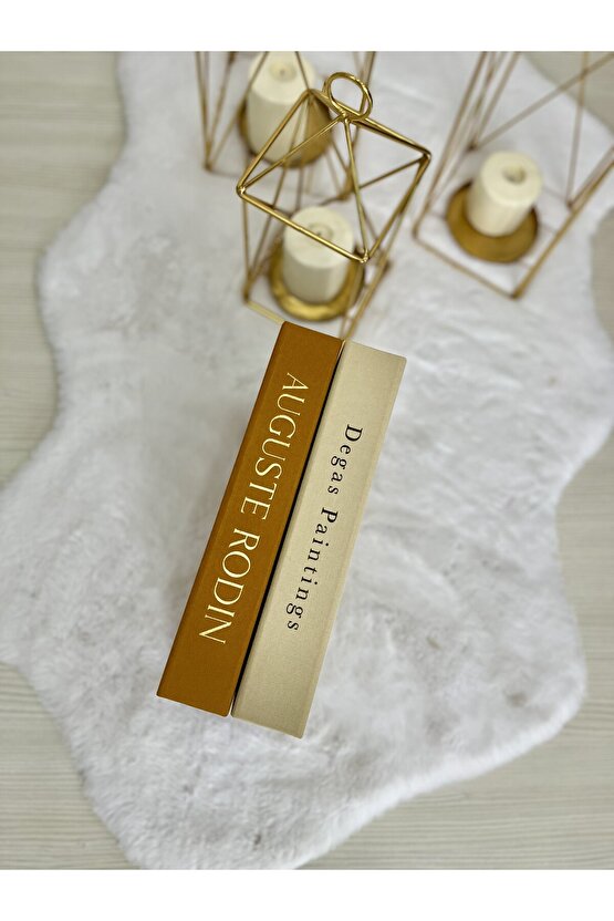 PEKİYİ 2Lİ KUMAŞ KAPLI DEKORATİF KİTAP KUTUSU SETİ HARDAL VE AÇIK KAHVE