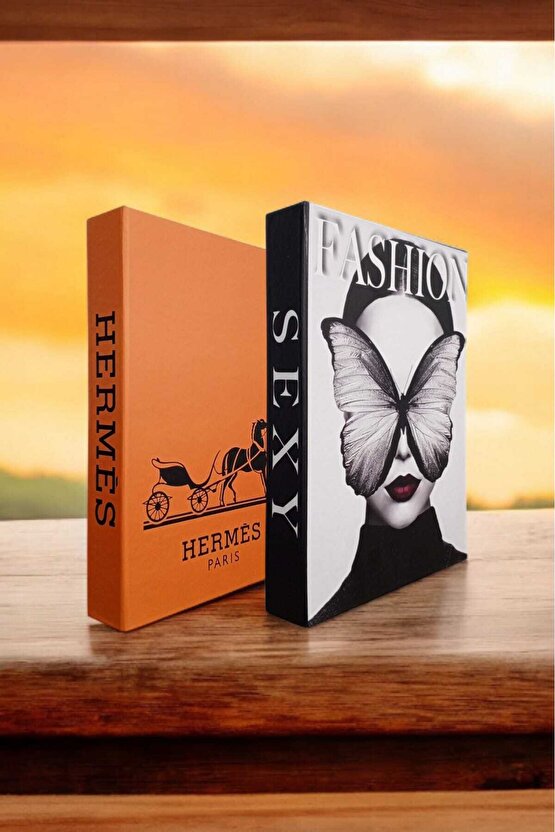 Dekoratif Kitap Görünümlü Kutu 2li Set Decorative Book Looking Box