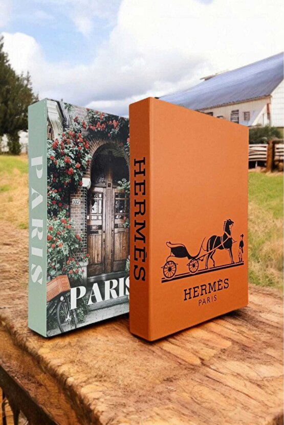 Dekoratif Kitap Görünümlü Kutu 2li Set Decorative Book Looking Box