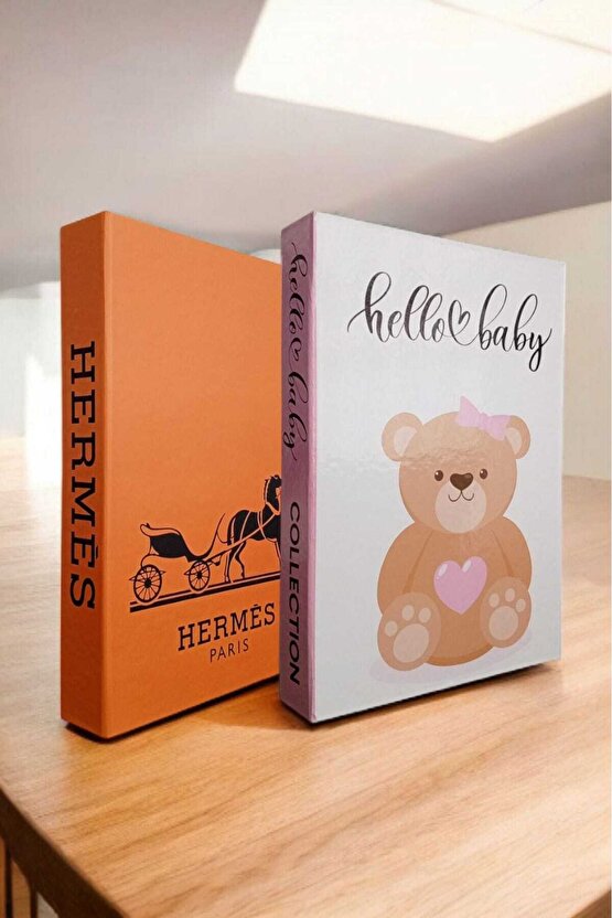 Dekoratif Kitap Görünümlü Kutu 2li Set Decorative Book Looking Box