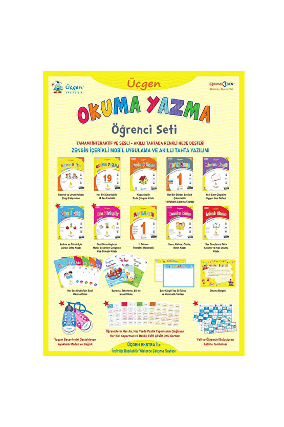 1. Sınıf – Üçgen Okuma Yazma Seti GÜNCEL MÜFREDAT