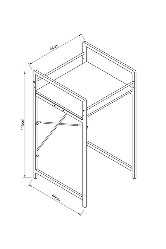 Banyo Rafı Çamaşır ve Kurutma Makinesi Dolabı Beyaz 1624