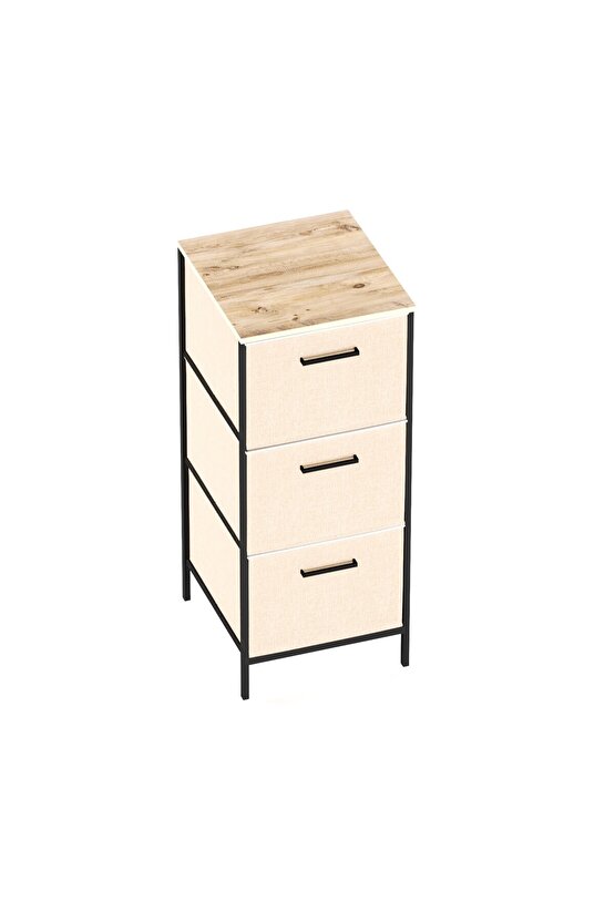 3 Çekmeceli Çok Amaçlı Dolap Büyük Boy Komodin Sehpa