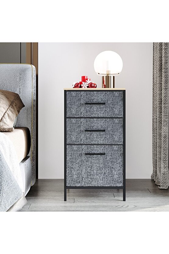 Çok Amaçlı Dolap 3 Çekmeceli Orta Boy Komodin Sehpa