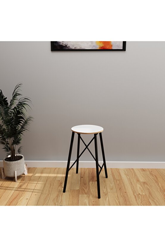 Bar Sandalyesi Bar Taburesi Mutfak Sandalyesi Beyaz 1232