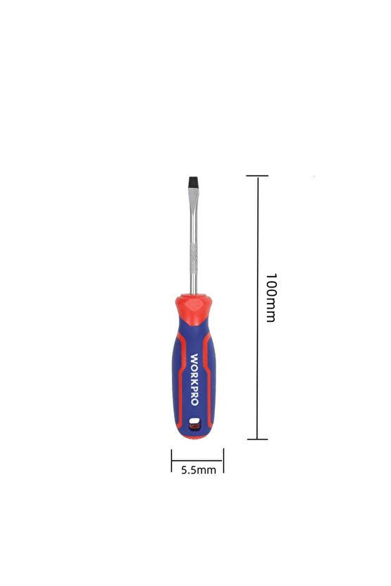 WP221016 5.5x100mm CR-V Manyetik Profesyonel Düz Tornavida