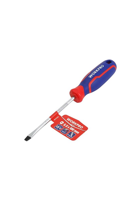 WP221016 5.5x100mm CR-V Manyetik Profesyonel Düz Tornavida