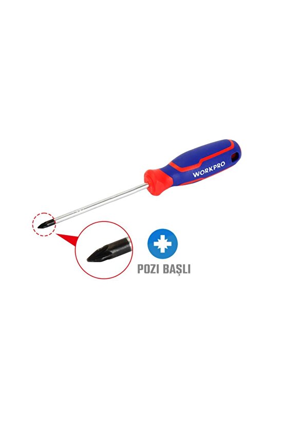 WP221035 PZ0x75mm CR-V Manyetik Profesyonel Yıldız Tornavida