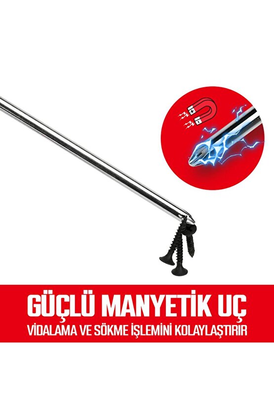 WP200533 7 Parça CR-V Manyetik Profesyonel Tornavida Seti