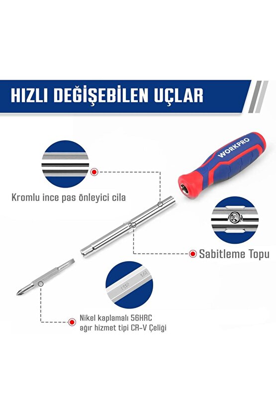WP221306 15-IN-1 Çok Fonksiyonlu Değişken Uçlu Profesyonel Tornavida Seti + Bel Askı Kılıfı