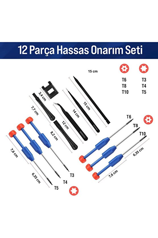 WP200531 12 Parça CR-V Elektronikçi Hassas Profesyonel Onarım Seti